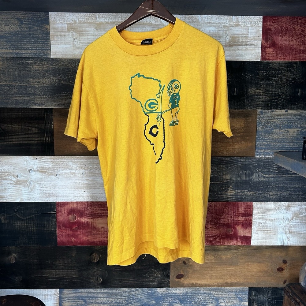 Vintage Greenbay Packers NFL gag Shirt Vs Chicago Bears 90s XL